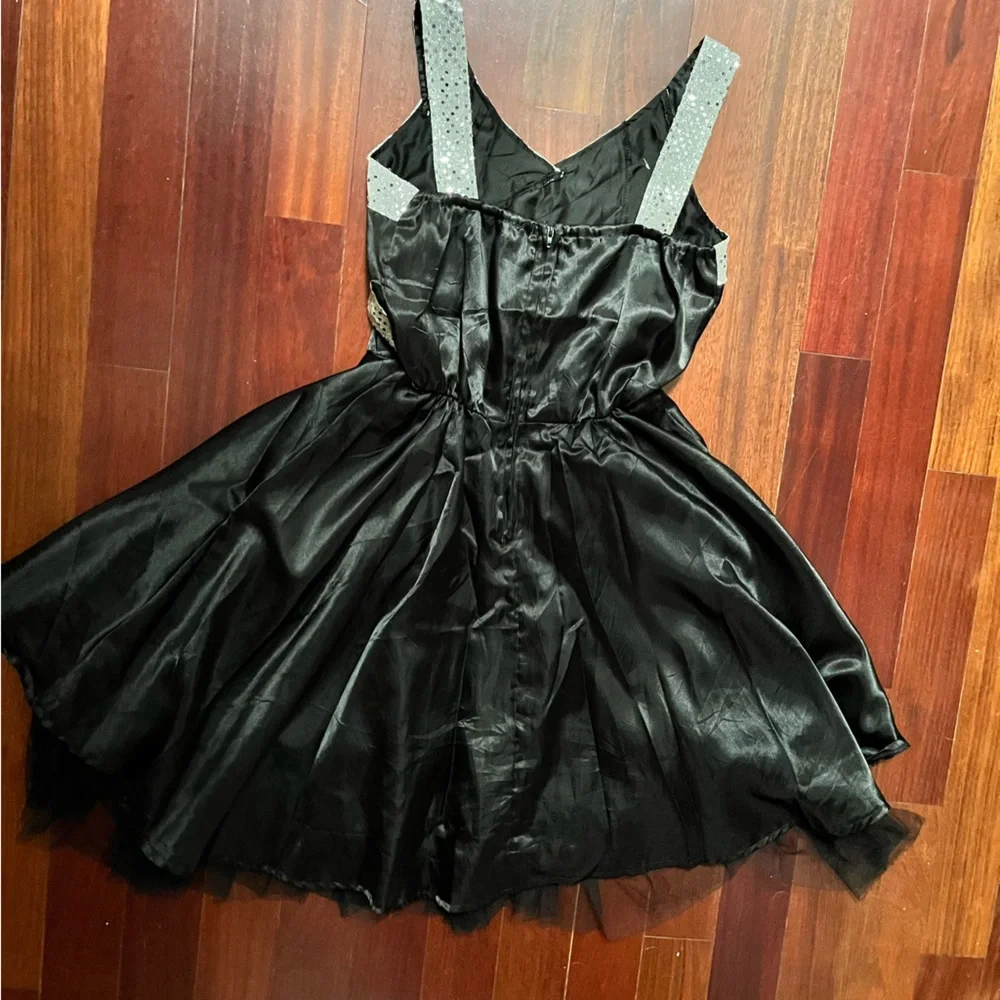 1950s Retro Black Poodle Dress Halloween Costume L Pink Skirt Sequin Sparkle